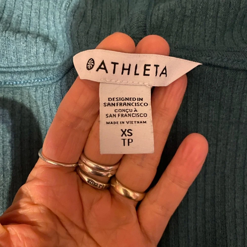 Athleta Teal Ribbed Cardigan - Picture 8 of 8